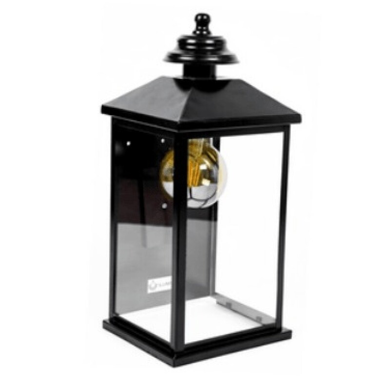 Farol 1L Vero P/ Muro Chapa Negra Grande E27