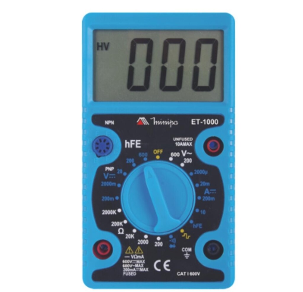Multimetro Mod ET 1000 Cat I 600V/ Doble Aislacion