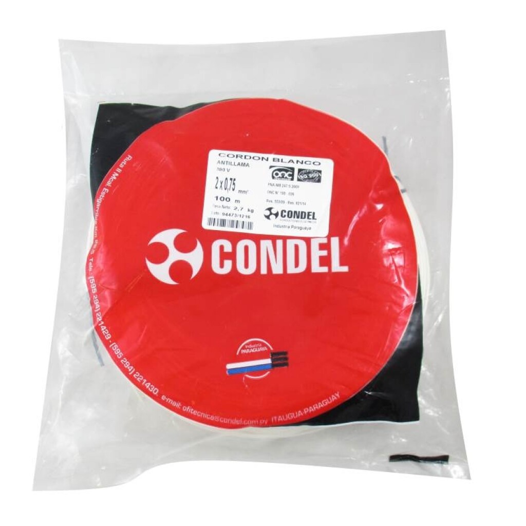 Cable Cordon 2X0,75MM2 BL CONDEL
