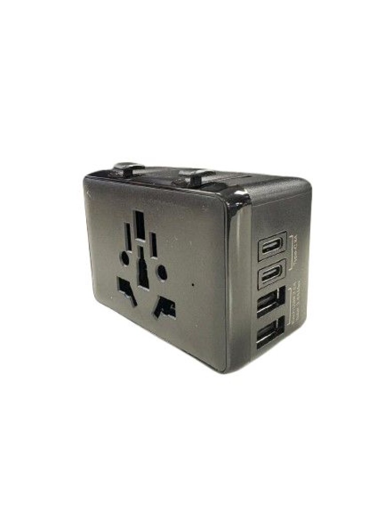 Adaptador Inter.de Viaje 240V-8A NG.Euroam./Arg./BR. Med.+usb