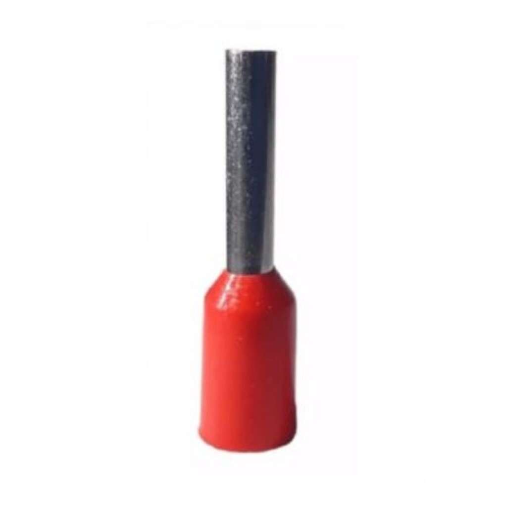 Terminal Tubular C/Aislacion 1MM2 Rojo