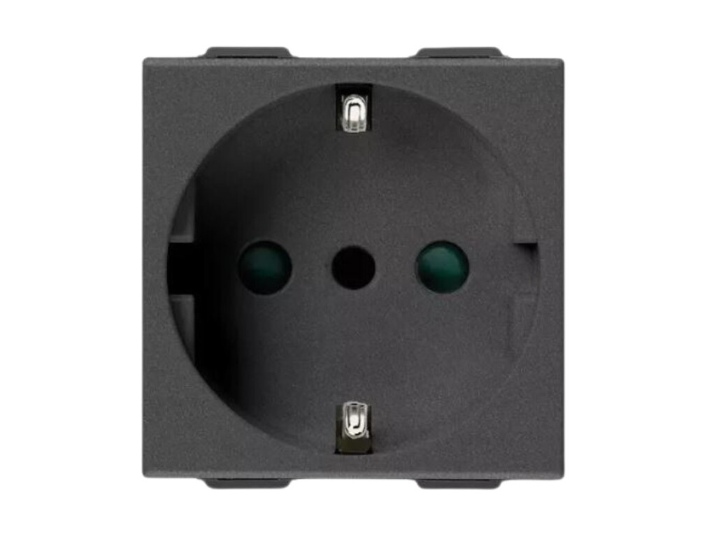 Modulo Toma Schuko 2x16A+T Negro Neve UP