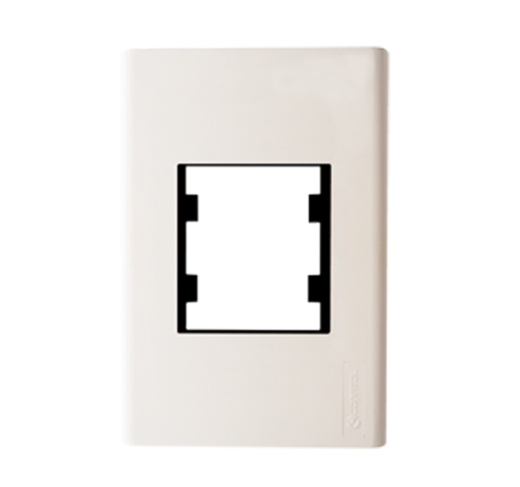 Placa de 2 Puntos 1 Modulo Doble Duomo Blanco