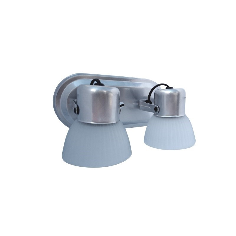 Aplique 2 Luces Base Oval Plata