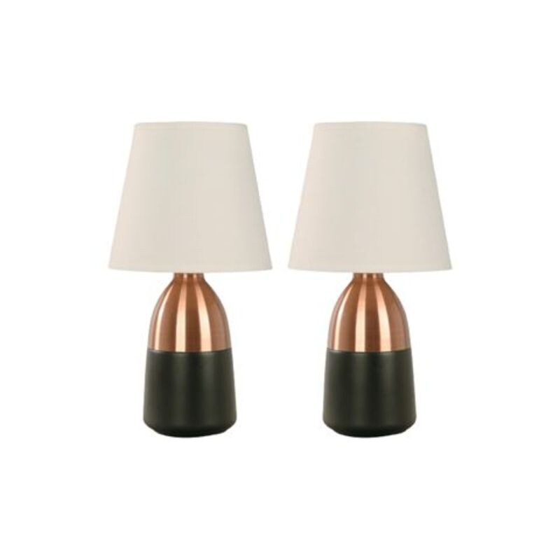 Pack Velador de Mesa Mima Negro y Cobre E27