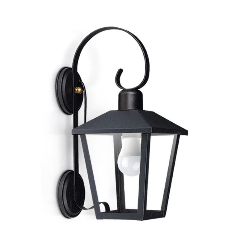 Farol Trapezoidal con Mensula Fija E27 Negro