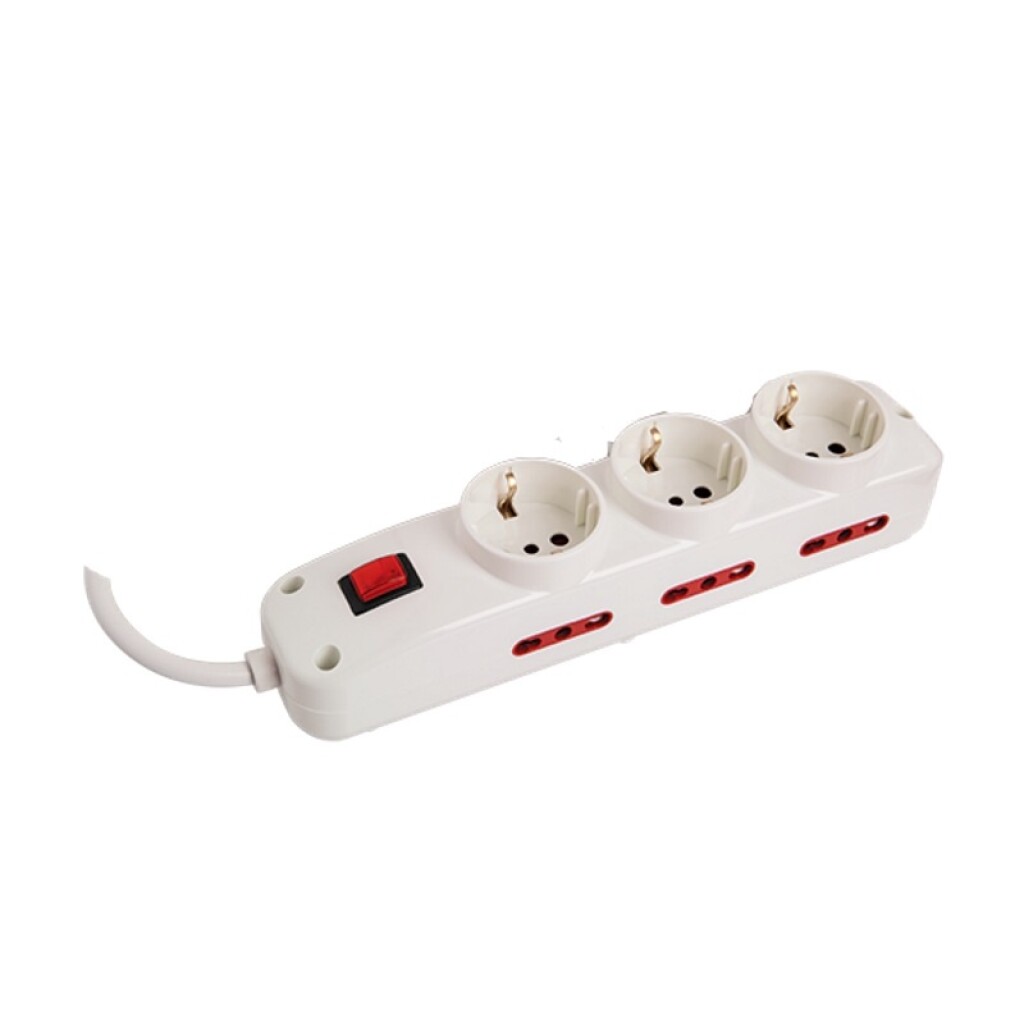 Toma Multiple 3 Schuko + 6 Tomas C/ Cable 3MTS