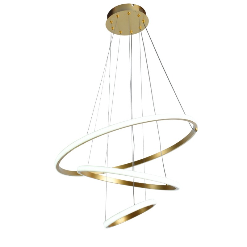 Colgante LED 38W Anillos 3000K Gold 20+40+60CM