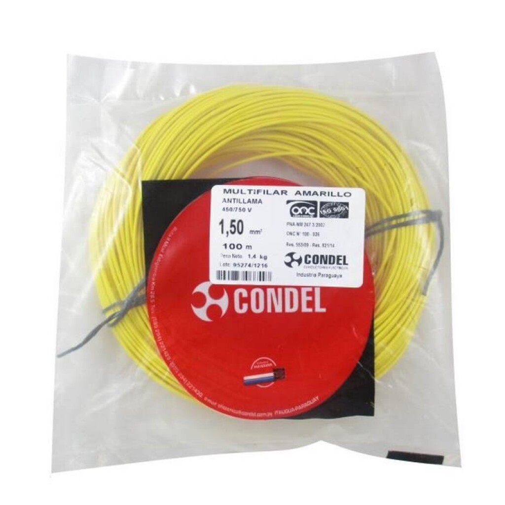 Cable Multifilar 1,50MM2 Amarillo CONDEL