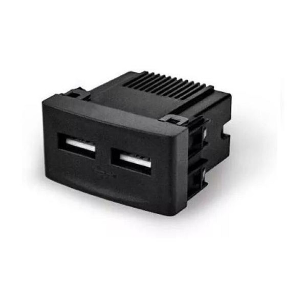 Toma Doble USB Negro Sist. Mod -LM