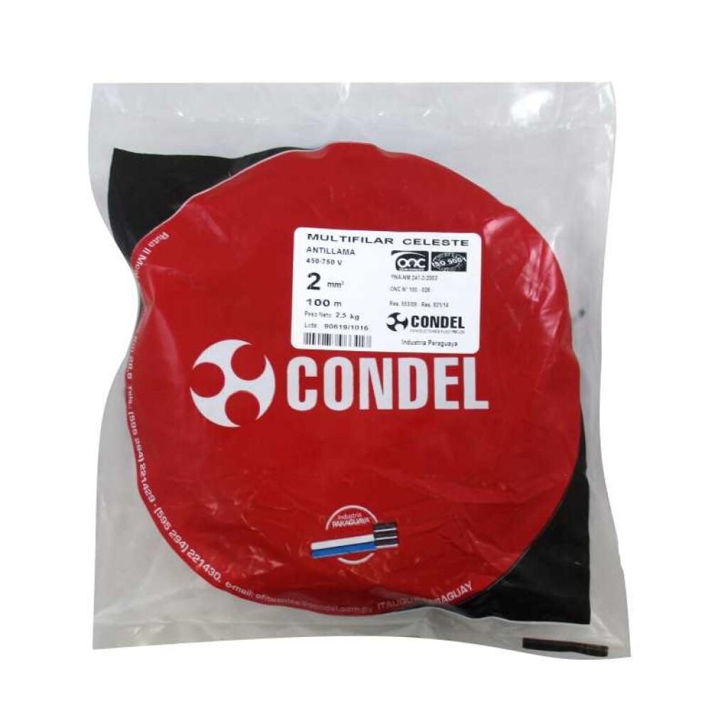 Cable Multifilar 2,00MM2 Celeste CONDEL