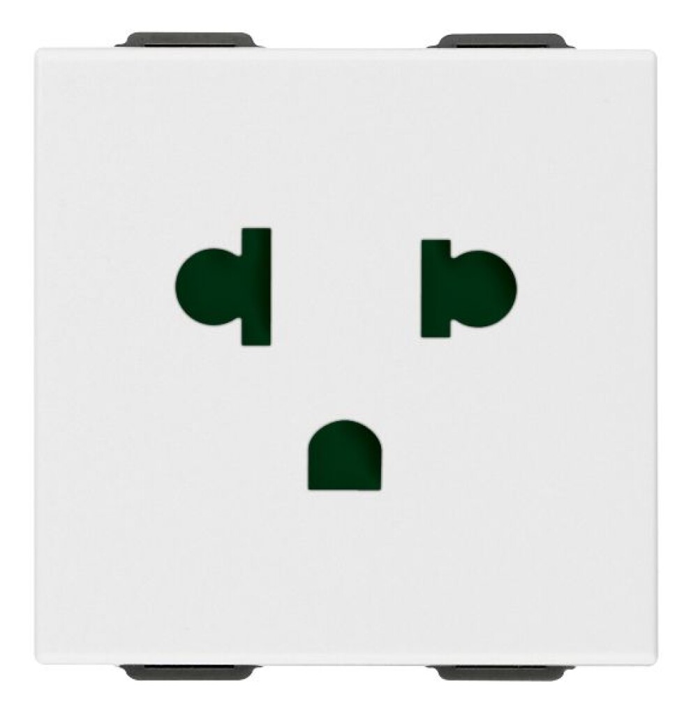 Modulo Toma Euroamericana 2X16A+T 2MOD Blanco Neve UP