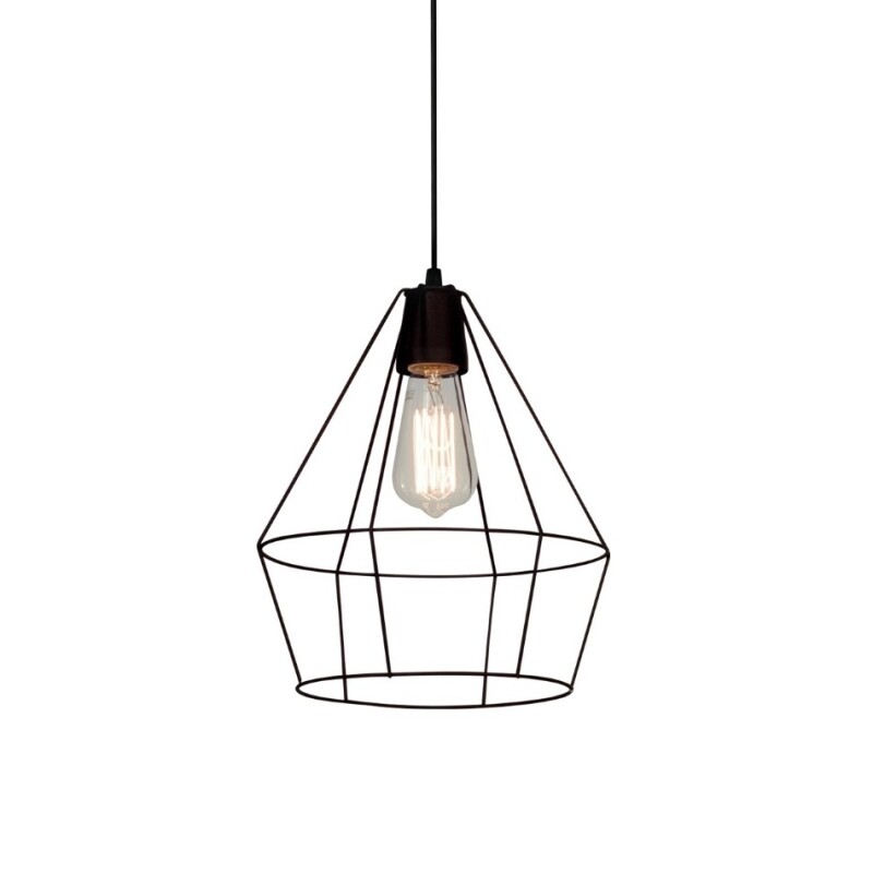 Colgante 1 Luz Diamente E27 Negro