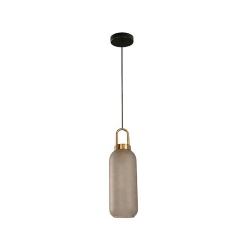 Colgante 1L Tubo Vidrio Negro y Bronce E27