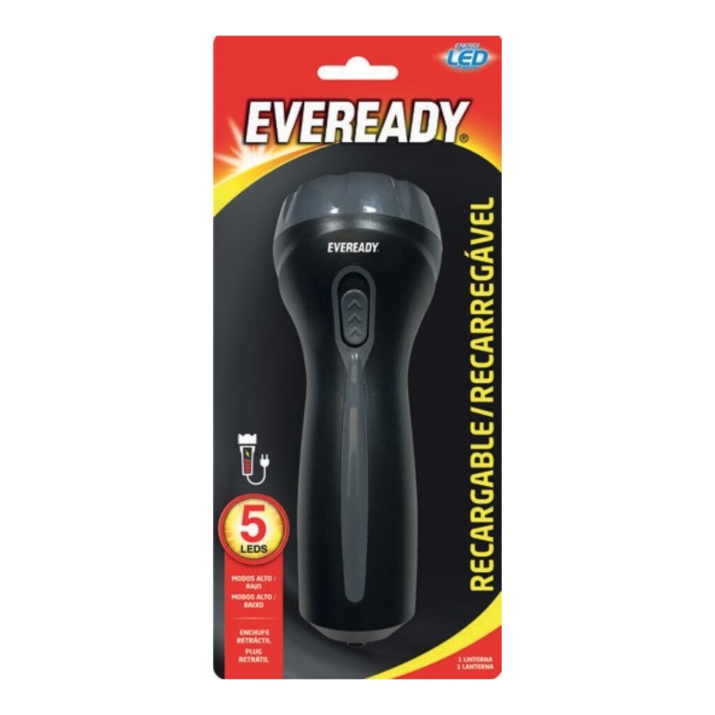 Linterna 5 LEDS Everready Recargable