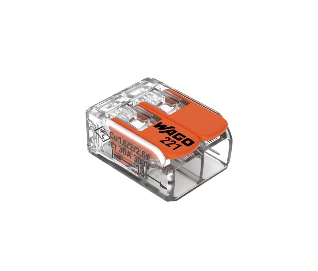 Conector/Empalme Rapido WAGO 221/612 - 0,5 A 6MM2 - 2 Conex