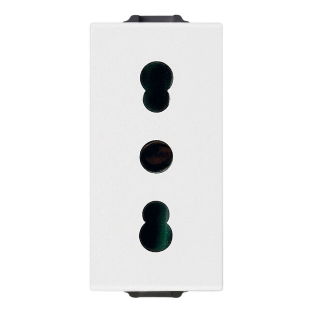 Modulo Toma Italiana 2x10/16A+T Bivalente Blanco Neve UP