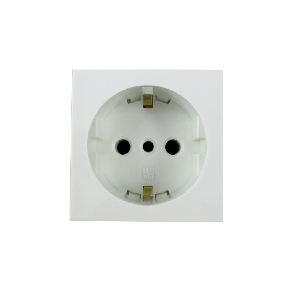 Modulo Toma Schuko Lateral y Central 16A+T Blanco