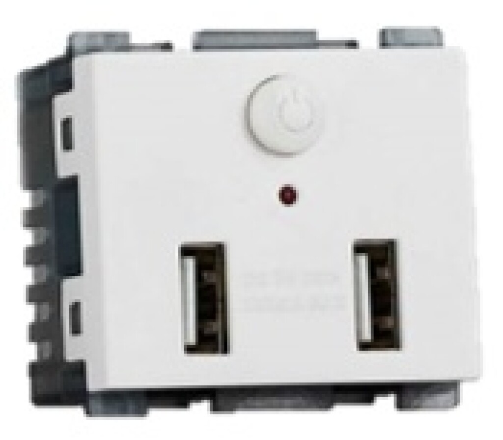 Toma Cargador USB 2X2,1A Atenea Blanco