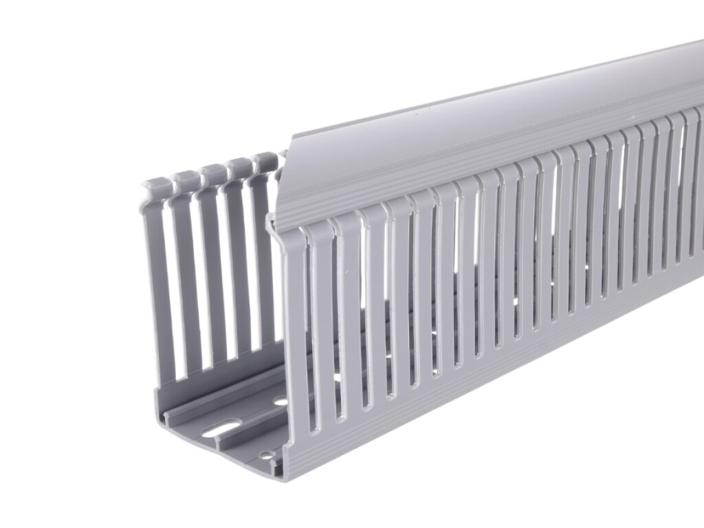 Cablecanal 60X80MM Gris Ranurado calado angosto