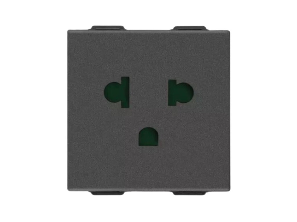 Modulo Toma Euroamericano 2X16+T 2 Mod Negro Neve UP