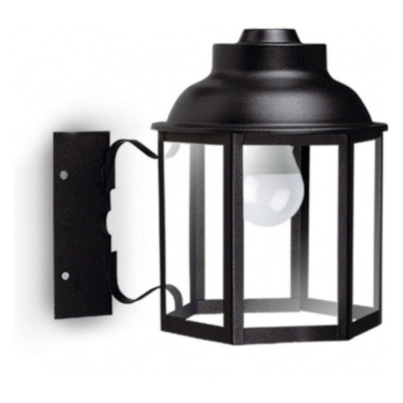 Farol Clasico Negro E27 C/ Fijacion Esquinero