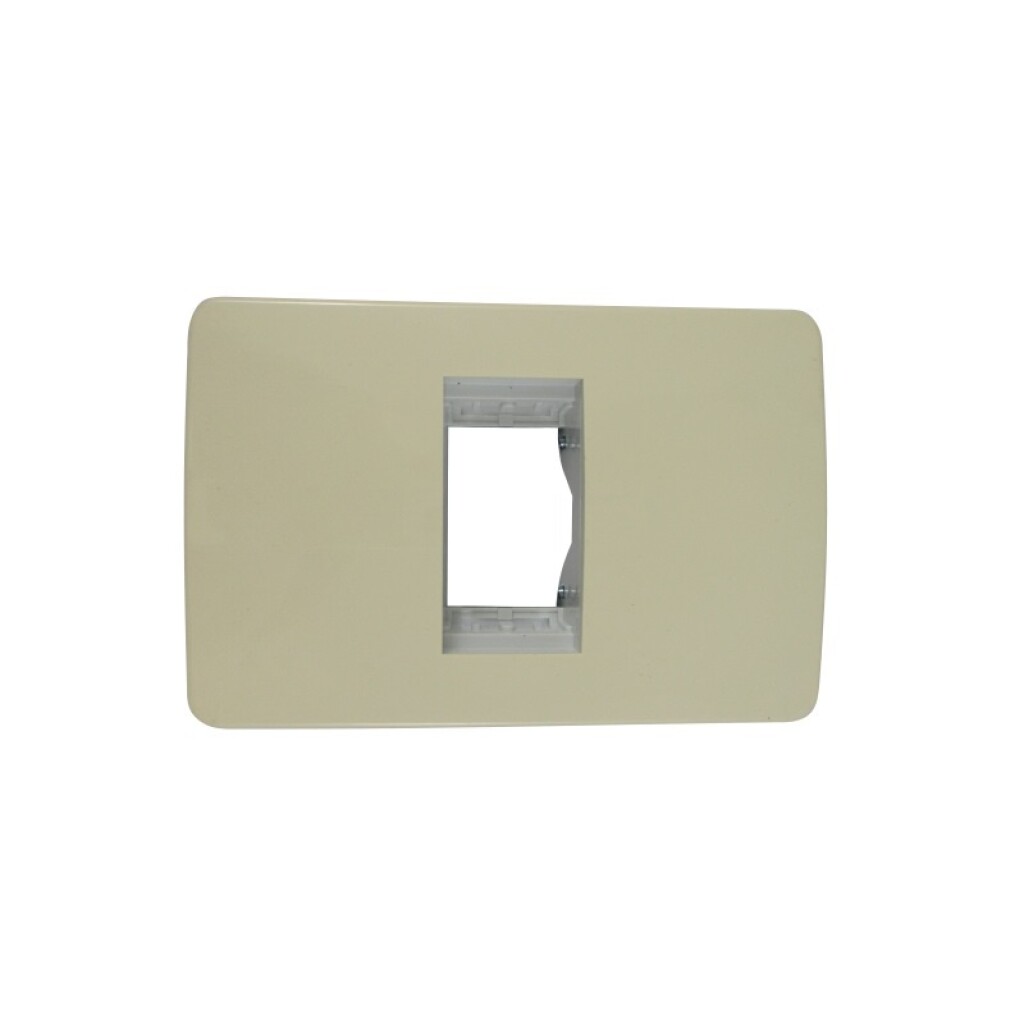 Placa con Bastidor 1 Modulo Marfil Slim