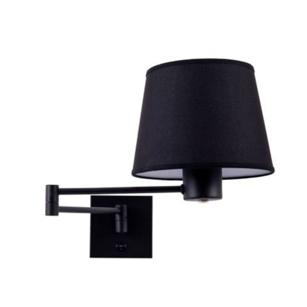 Aplique con Brazo Doble y Pantalla Conica 1L E27 Negro