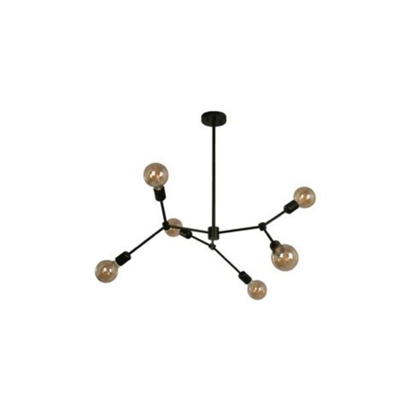 Colgante 6L Palitos Negro E27
