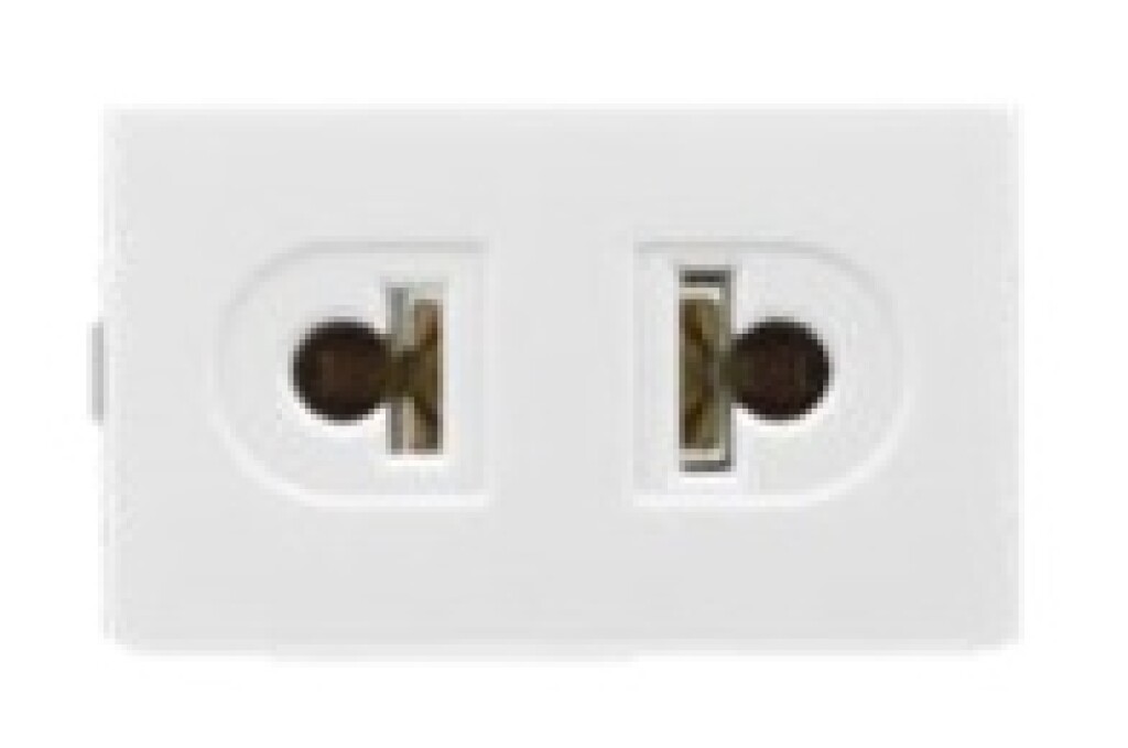 Toma Euro Americana 2P 10A 250V Atenea Blanco