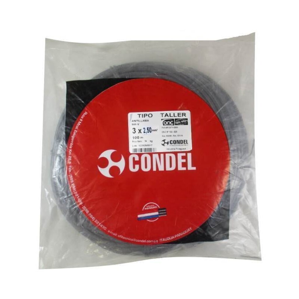 Cable Tipo Taller 3X 2,50MM2 CONDEL