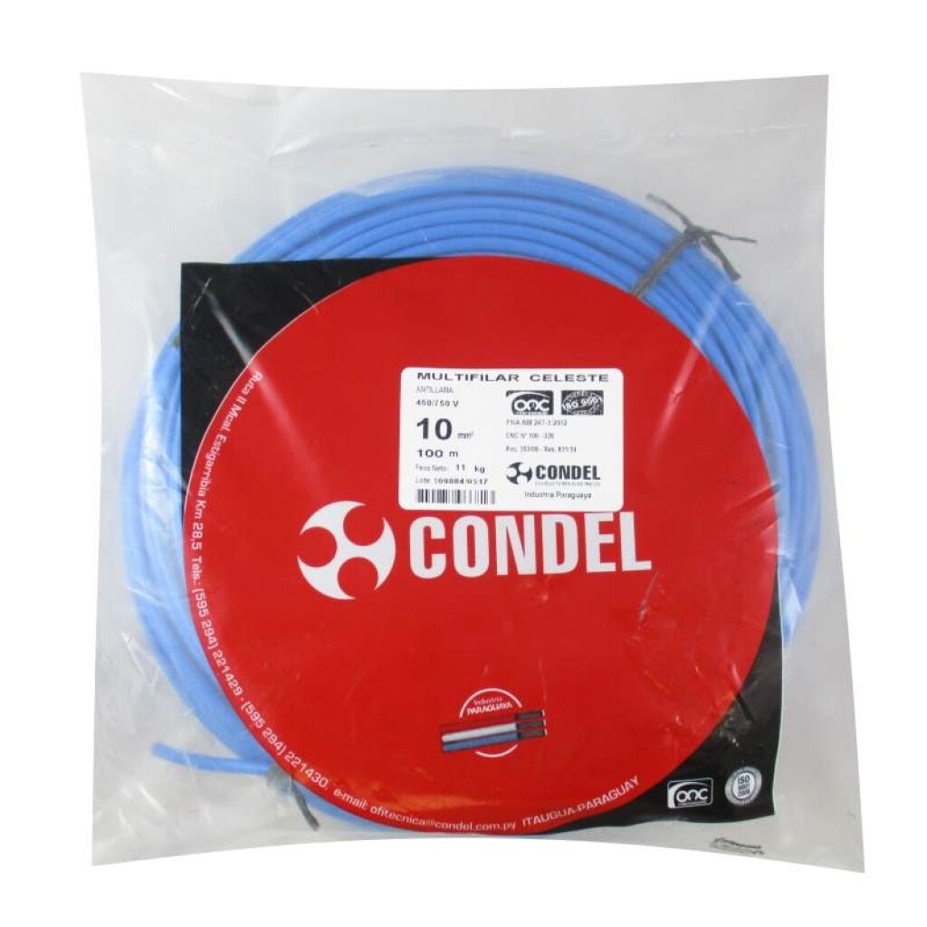 Cable Multifilar 10,00MM2 Celeste CONDEL