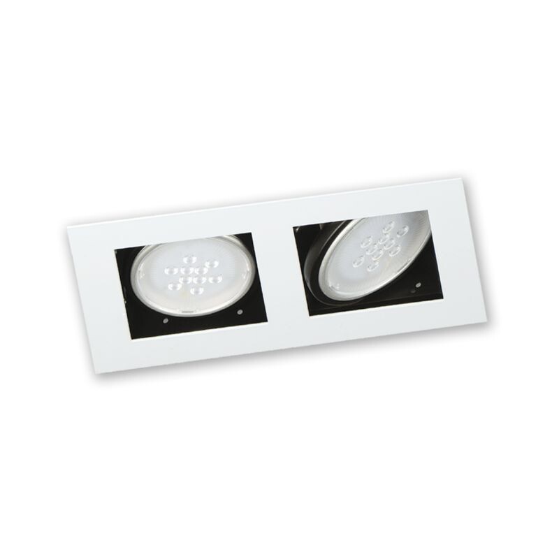 Spot Emb 2 Luces Tetris Blanco AR111 18X33
