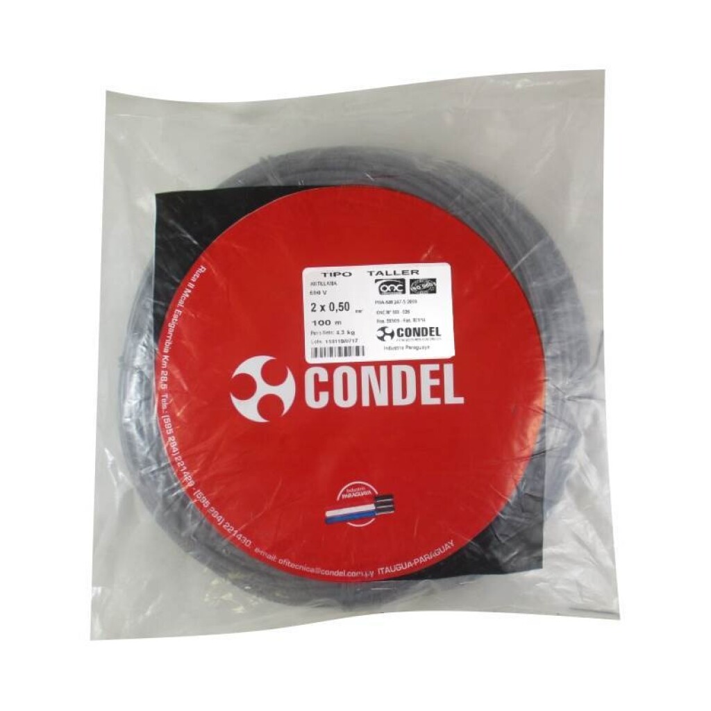 Cable Tipo Taller 2X 0,50MM2 CONDEL