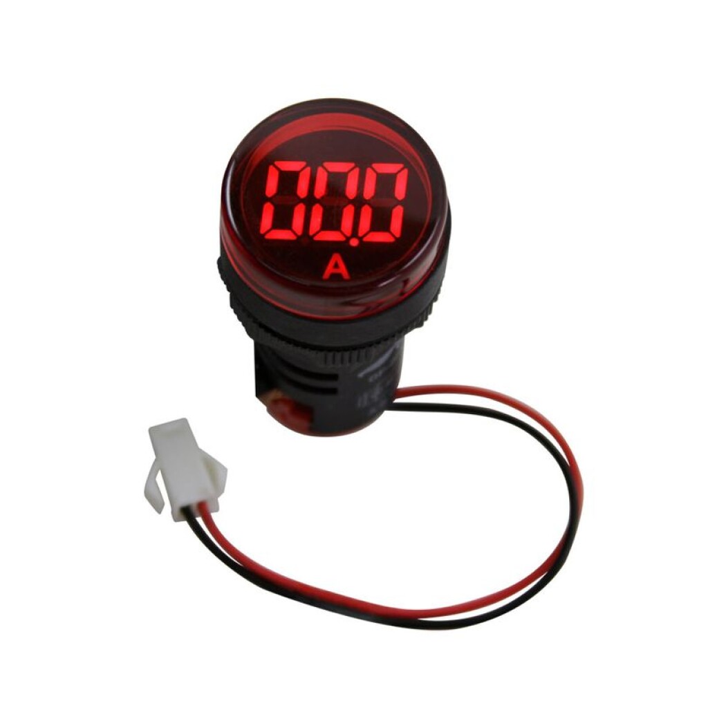 Amperimetro Dig LED 22MM Rojo 100A