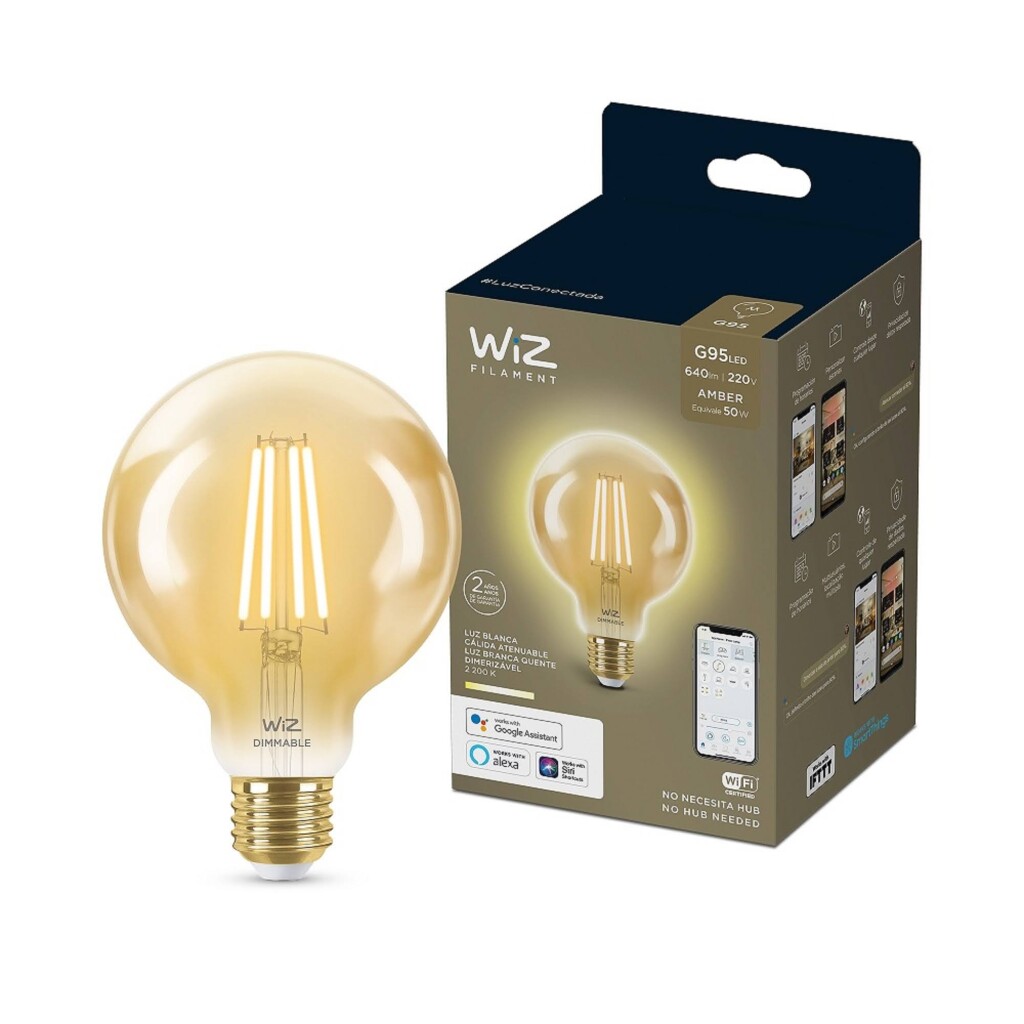 Lampara LED Smart Vintage 7W E27 G95 Globo Wiz