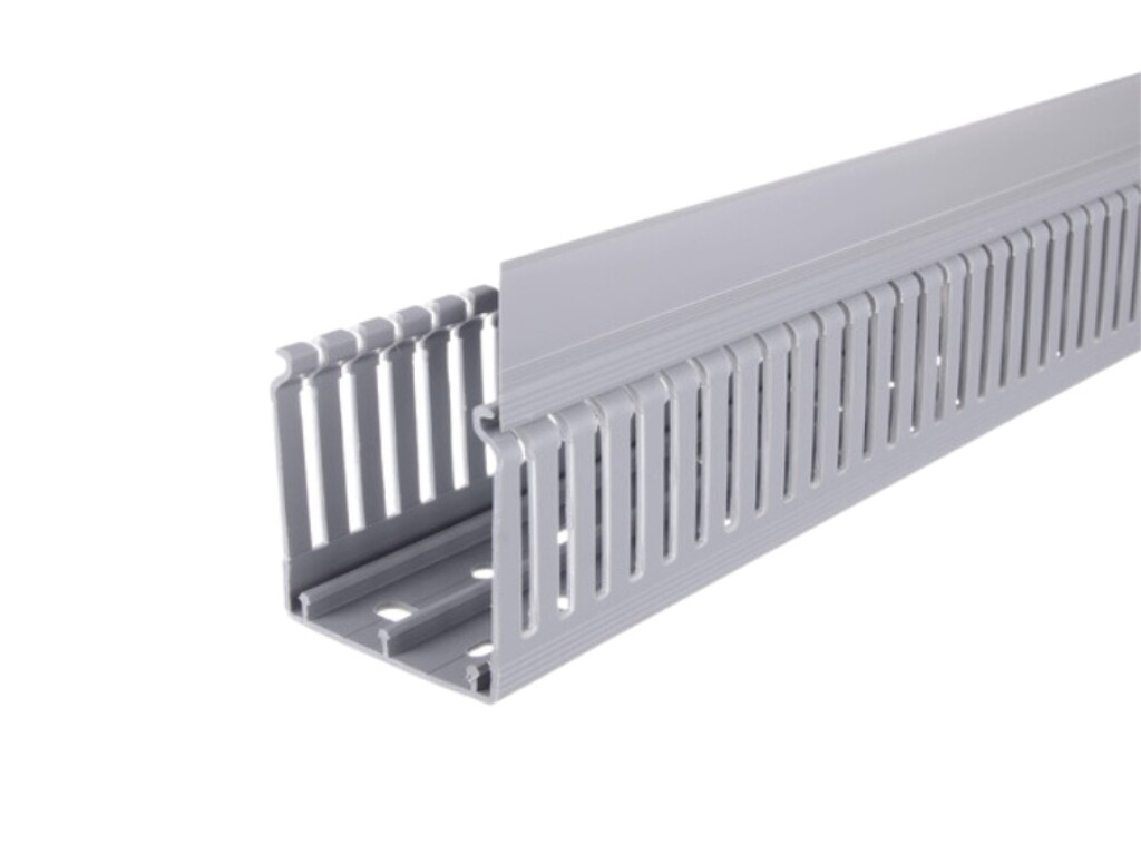 Cablecanal 60X60MM Gris Ranurado calado angosto