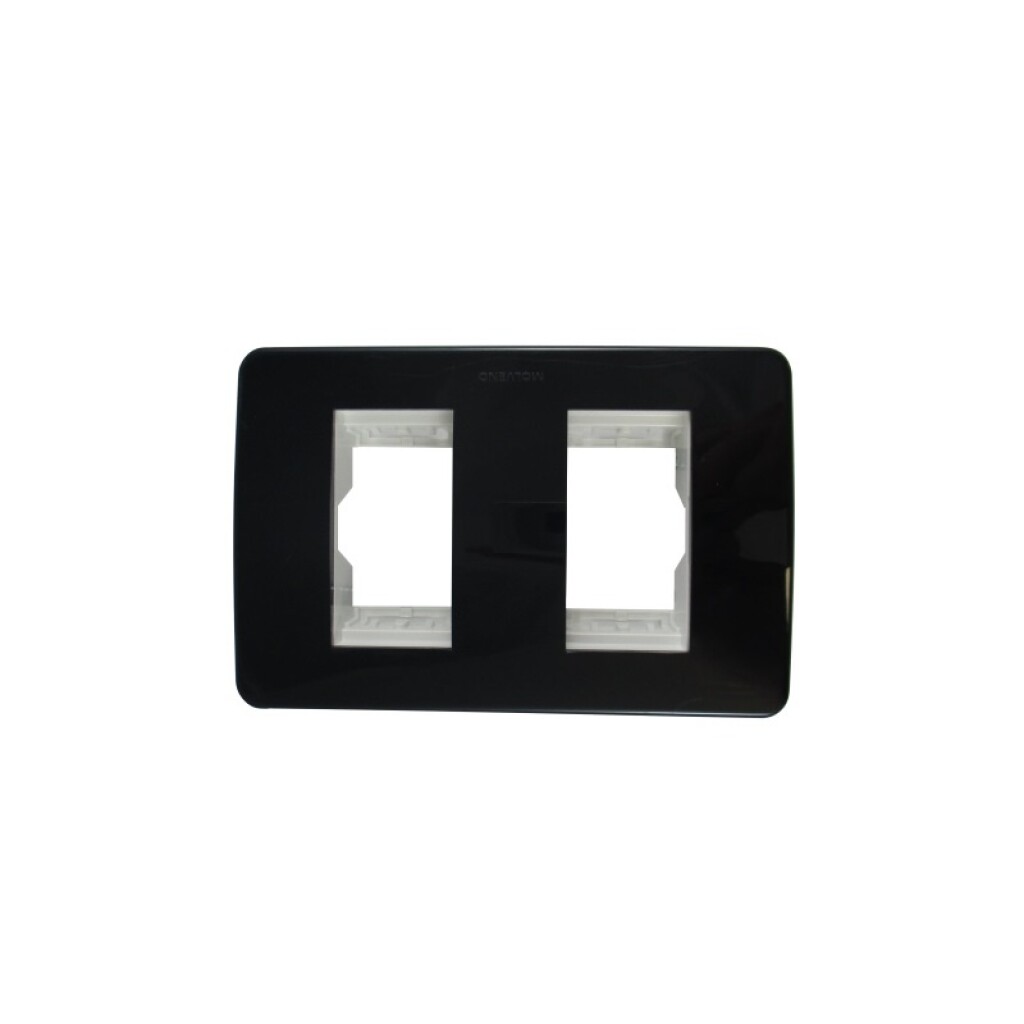 Placa con Bastidor 2 Modulos Grafito Slim