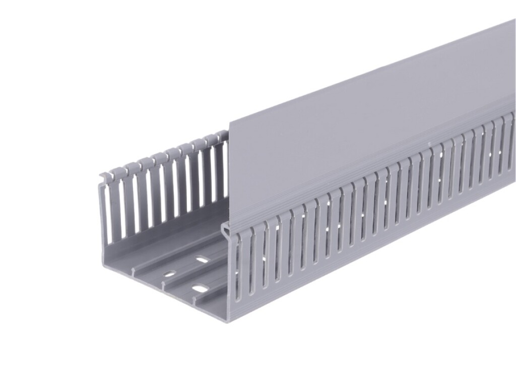 Cablecanal 100X60MM Gris Ranurado calado angosto