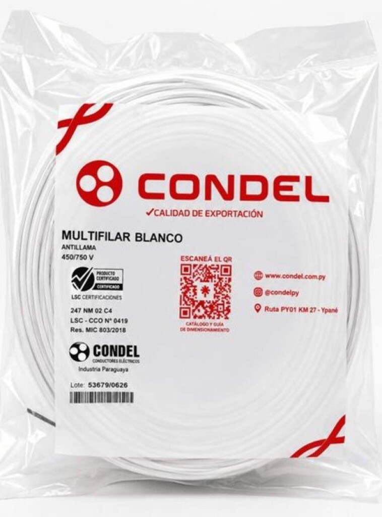 Cable Multifilar 2,50MM2 Blanco CONDEL