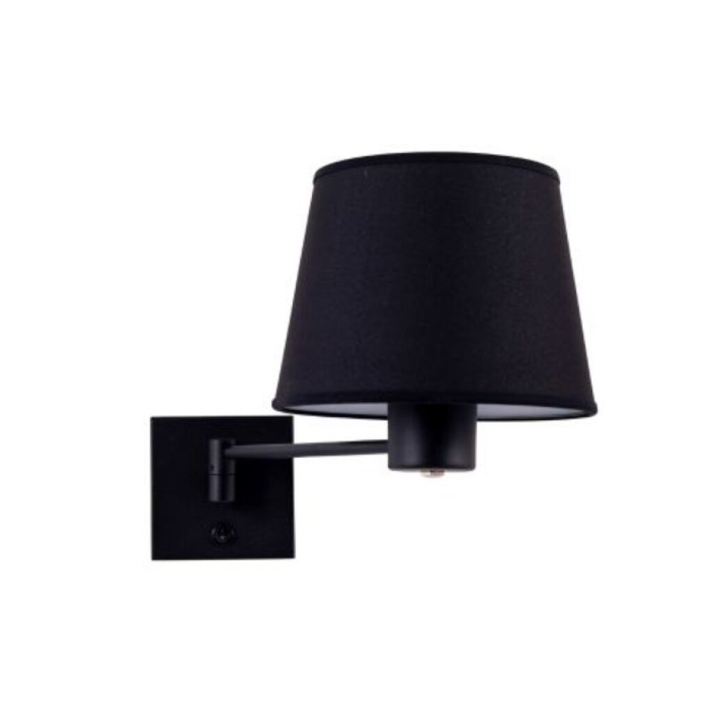 Aplique con Brazo Simple y Pantalla Conica 1L E27 Negro