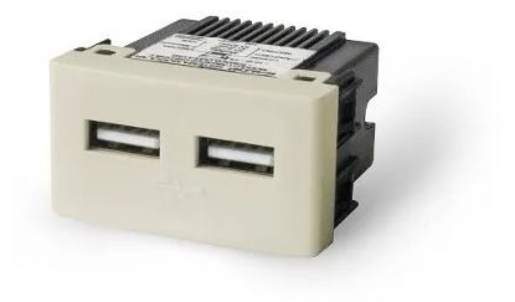 Toma Doble USB Marfil Sist. Mod - LM