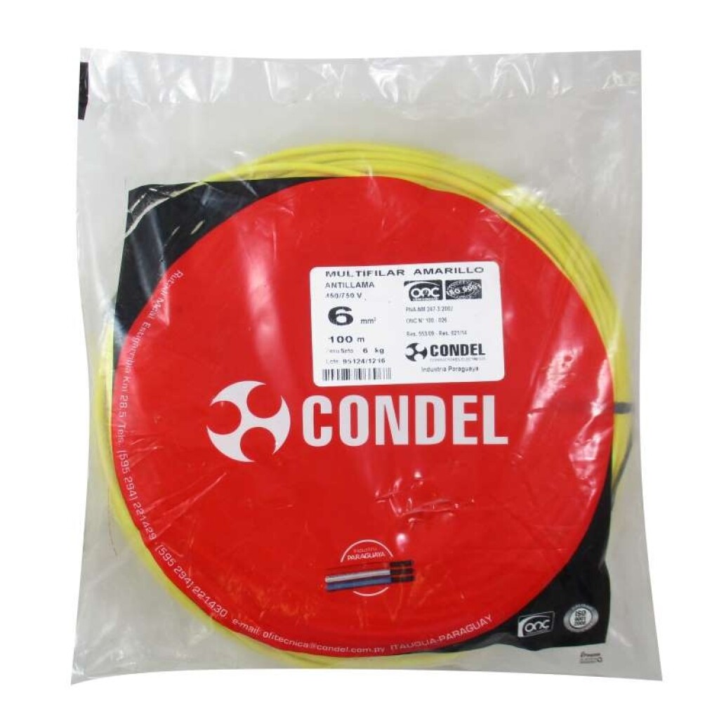 Cable Multifilar 6,00MM2 Amarillo CONDEL