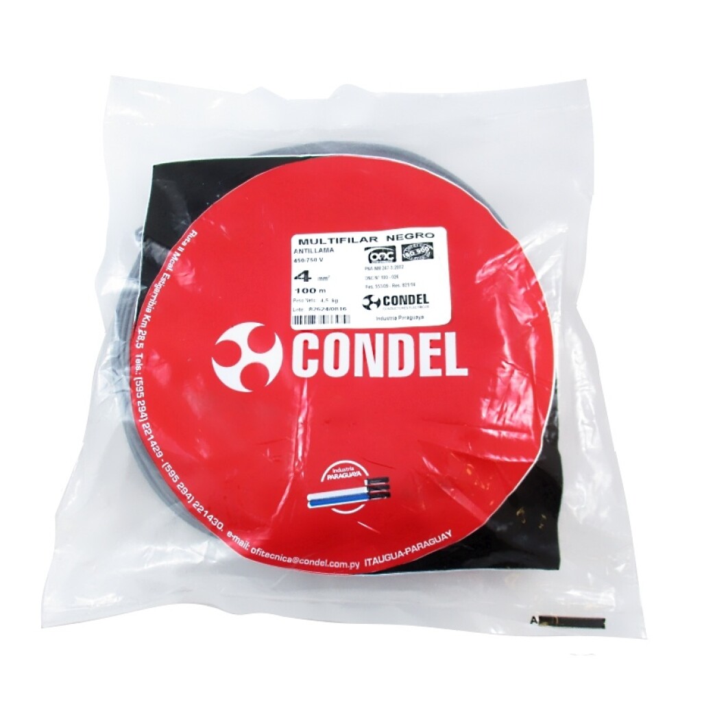 Cable Multifilar 4,00MM2 Negro CONDEL