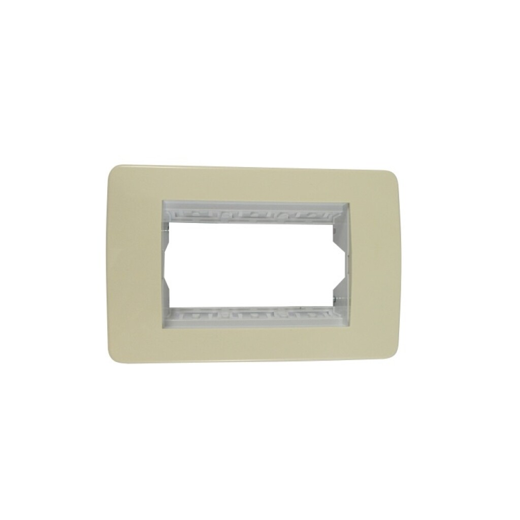 Placa con Bastidor 3 Modulos Marfil Slim