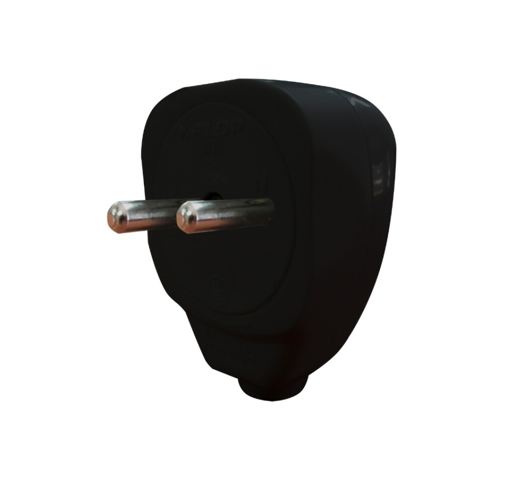 Ficha Salida Lateral 2P Schuko Negra