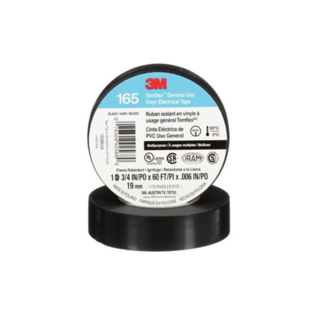 Cinta Aisladora Temflex 165 Negro 19MM X 9M