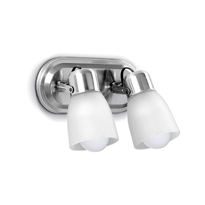 Aplique 2 Luces C/Tulipa Belen Plata E27