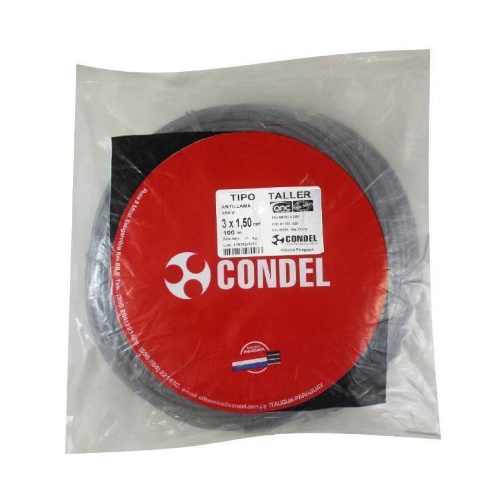 Cable Tipo Taller 3X 1,50MM2 CONDEL