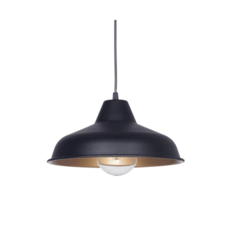 Colgante 1L Gonnet E27 Negro y Dorado 31CM